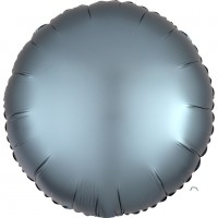 Shiny steel-blue Folienballon 43cm