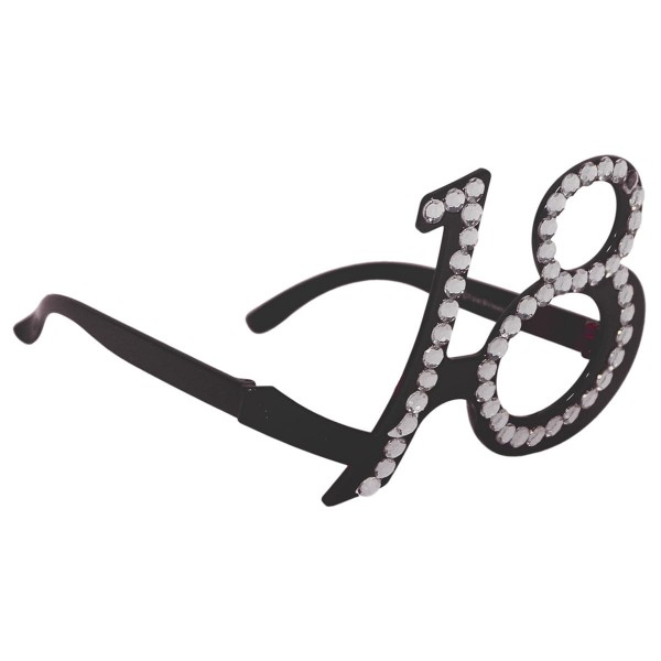 Geburtstagsbrille Diamonds 18 schwarz