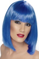 Azuria Perücke mit Pony blau