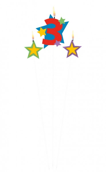 Stardust Zahlenkerze 3 Für Torten 3-Teilig