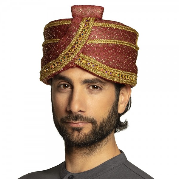 Glitzernder Sultan Turban rot