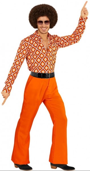 Orangefarbene Herren Schlaghose 2