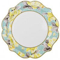 Vorschau: 12 Vintage Pappteller in drei Designs 20cm