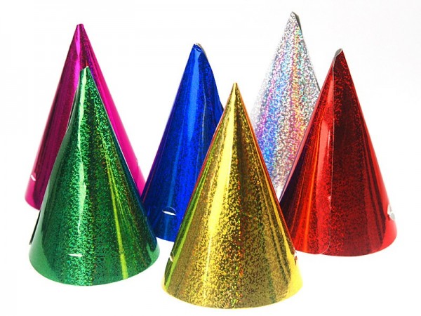 120 Holografische Partyhüte 17cm