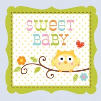 16 Woodland Babyparty Servietten blau 25cm