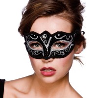 Schwarz-Silberne Augenmaske Venezia