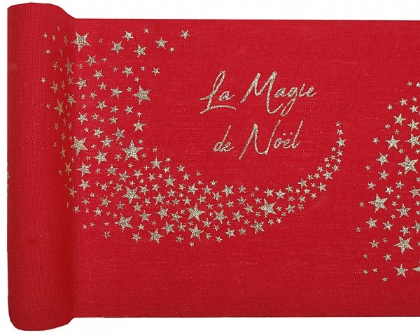 Roter La magie de Noël Sternchen Tischläufer 98cm