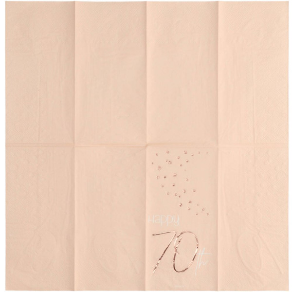 10 Rosy Blush 70th Birthday Servietten 33cm 3