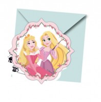 6 Charming Princess Einladungskarten mit Umschlag