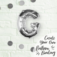 Vorschau: Silberner G Buchstaben Folienballon 40cm