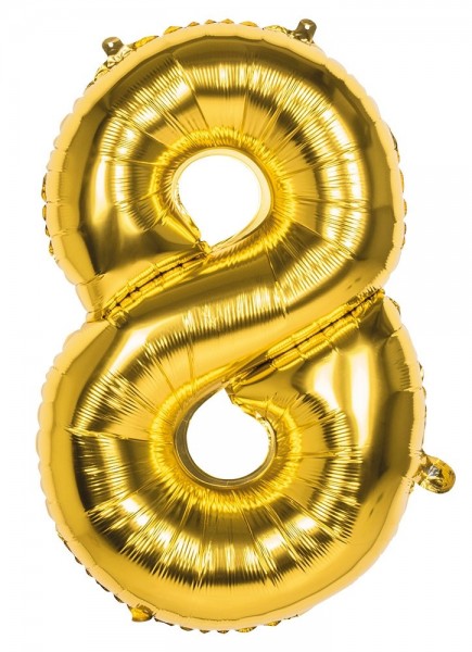 Folienballon Zahl 8 gold metallic 86cm