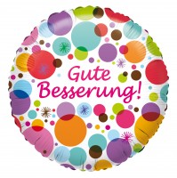 Gepunkteter Folienballon Gute Besserung