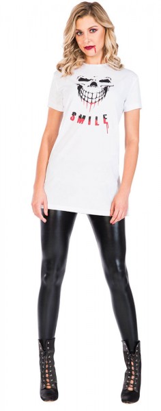 Smile Halloween Shirt Kleid für Damen