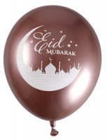 Vorschau: 6 Eid Mubarak Luftballons roségold 30cm