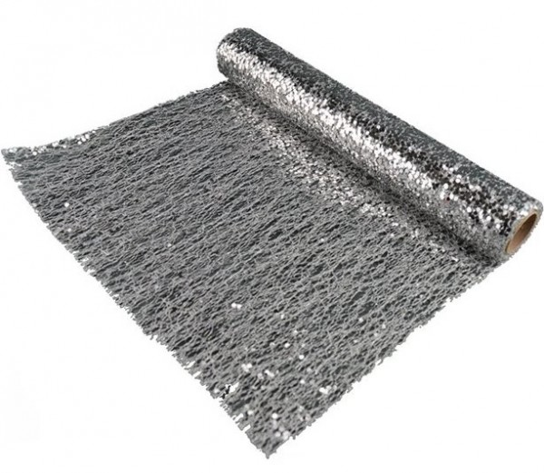 Edler Pailletten Tischläufer silber