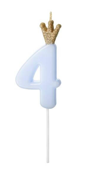 Birthday King Zahl 4 Tortenkerze 9,5cm