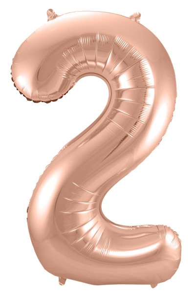 Folienballon Zahl 2 roségold 86cm