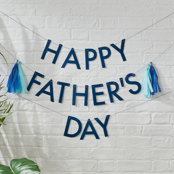 Happy Father´s Day Girlande blau