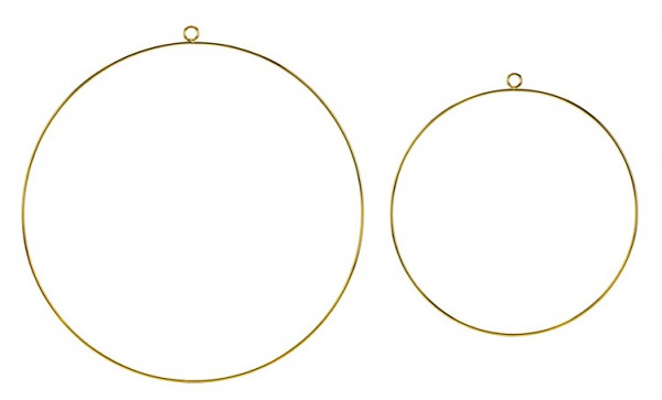 2 Goldene Metallhänger rund
