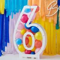 Vorschau: Befüllbarer Zahl 6 Ballonstand