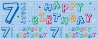 7. Geburtstag Folienbanner blau 2,6m