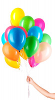 30 Bunte Luftballons mit Band 23cm