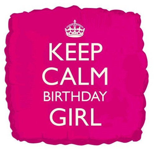 Keep Calm Birthday Girl Folienballon 46cm