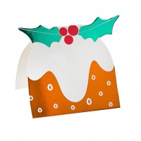 4 Weihnachtspudding Tischkarten