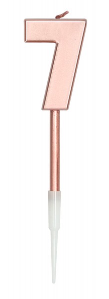 Rosy Blush Zahlenkerze 7 roségold 14cm