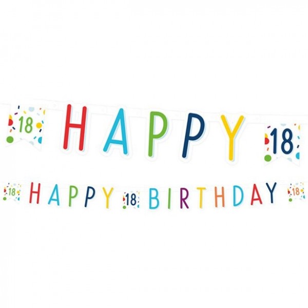 18. Geburtstag Konfettigirlande 180cm