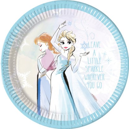8 Sparkled Frozen Pappteller 23cm