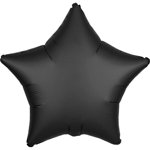 Edler Satin Sternballon schwarz 43cm
