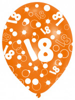 6 Luftballons Bubbles 18.Geburtstag 27,5 cm