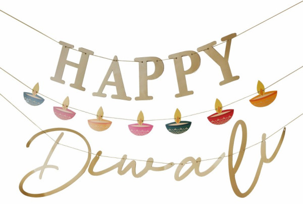 Eco Happy Diwali Gold Girlande