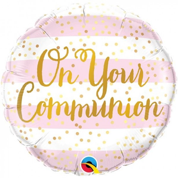 Rosa On your Communion Folienballon 45cm