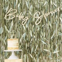 Botanical Babyparty Holz Girlande 2m