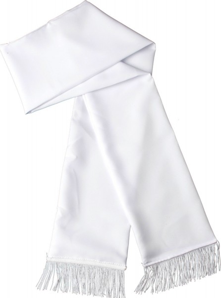 Weißer Satin Glanz Schal