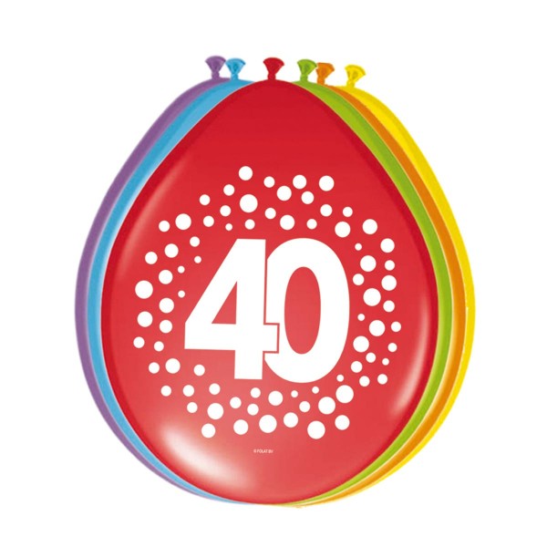 8 Ballons Happy 40 Dots 30cm
