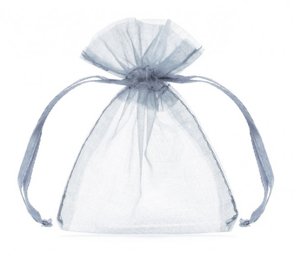 10 Silberne Organza Beutel Pearl 7,5 x 10cm
