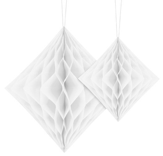 Diamant Wabenball weiß 30cm 2