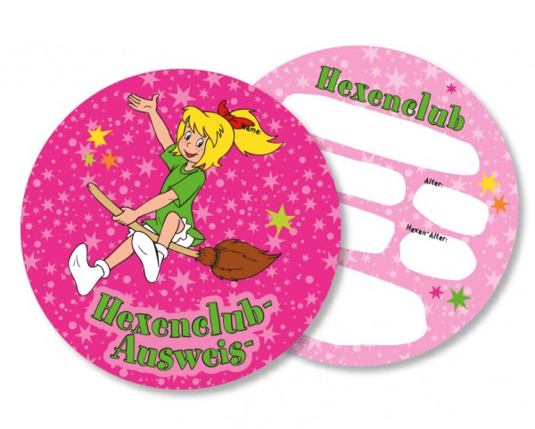 6 Bibi Blocksberg Ausweis Karten 11cm