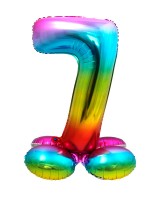 Regenbogen Zahl 7 Ballon 72cm