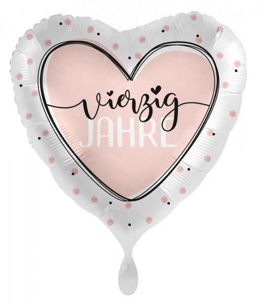 40. Geburtstag Ballon Shiny Heart 71cm