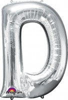 Folienballon Buchstabe D silber 83cm