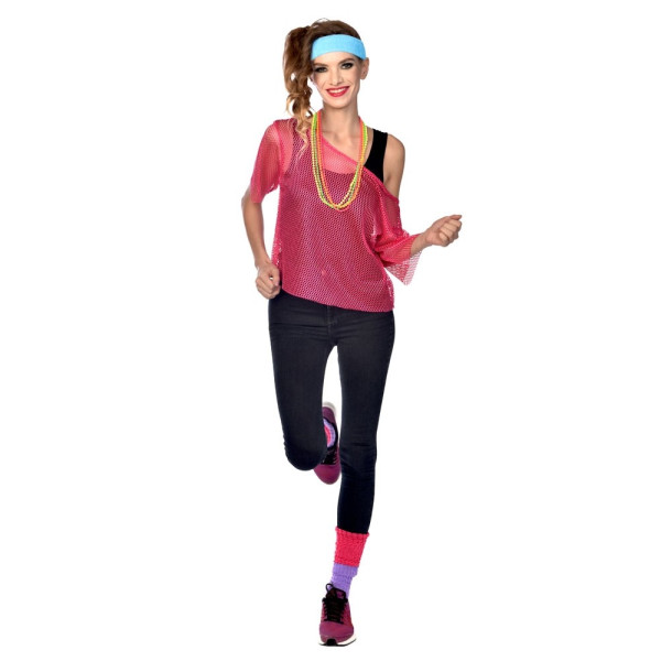 80er Jahre Netzshirt Pink