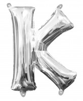 Mini Folienballon Buchstabe K silber 35cm