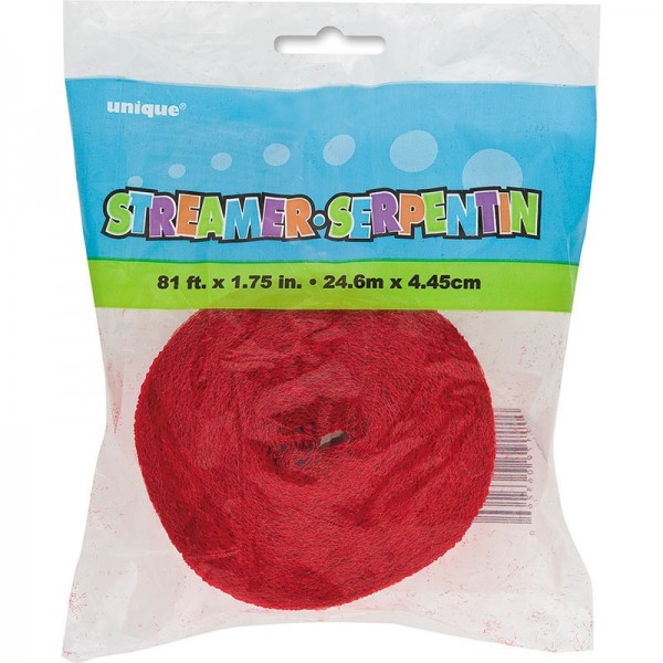 Krepppapier Luftschlange Fiesta Rot 24,6m