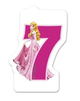 Disney Prinzessinnen Aurora Kerze Zahl 7
