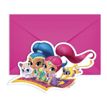 6 Magical Shimmer & Shine Einladungskarten