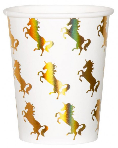 10 strahlendes Einhorn Pappbecher